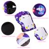 FIODAY Knee Pads for Kids Toddler Knee Pads and Elbow Pads Wrist Guards with Drawstring Bag Adjustable Protective Gear Set for Girls Boys Skating Cycling Skateboard Scooter,3-8 Years,Purple view 3