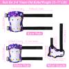 FIODAY Knee Pads for Kids Toddler Knee Pads and Elbow Pads Wrist Guards with Drawstring Bag Adjustable Protective Gear Set for Girls Boys Skating Cycling Skateboard Scooter,3-8 Years,Purple view 4