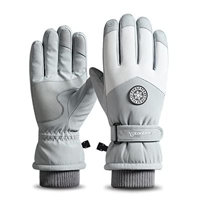 JJZS Winter Ski Snow Gloves for Men, Women, Youth | Touchscreen & Waterproof & Windproof Cold Weather Hand Warming Gloves for Skiing, Snowboarding, Cycling, Running, Winter Work