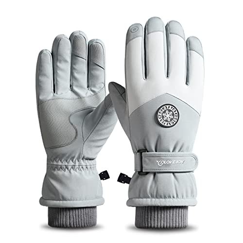 JJZS Winter Ski Snow Gloves for Men, Women, Youth | Touchscreen & Waterproof & Windproof Cold Weather Hand Warming Gloves for Skiing, Snowboarding, Cycling, Running, Winter Work