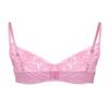 Sxiwei Men Sissy Floral Lace Bra Underwear Crossdress Lingerie Triangle Unlined Wire-Free Bralette Tops Pink Medium view 2