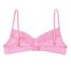 Sxiwei Men Sissy Floral Lace Bra Underwear Crossdress Lingerie Triangle Unlined Wire-Free Bralette Tops Pink Medium view 4