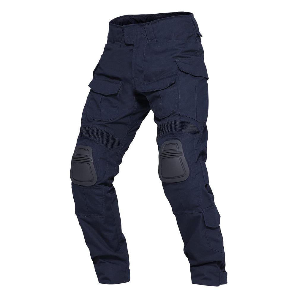 YEVHEV G3 Combat Pants Tactical Trousers Military Apparel Camouflage Clothing Paintball Gear with Knee Pads for Men (US, Alpha, Small, Regular, Regular, Navy)
