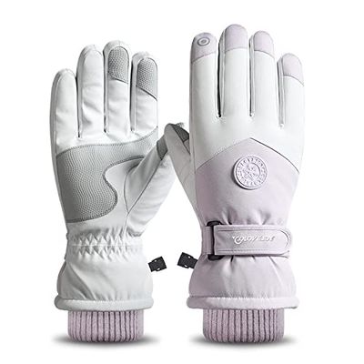 JJZS Winter Ski Snow Gloves for Men, Women, Youth | Touchscreen Waterproof Windproof Cold Weather Hand Warming Gloves for Skiing, Snowboarding, Cycling, Running, Winter Work