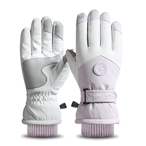 JJZS Winter Ski Snow Gloves for Men, Women, Youth | Touchscreen Waterproof Windproof Cold Weather Hand Warming Gloves for Skiing, Snowboarding, Cycling, Running, Winter Work