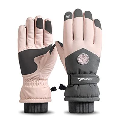 JJZS Winter Ski Snow Gloves for Men, Women, Youth | Touchscreen & Waterproof & Windproof Cold Weather Hand Warming Gloves for Skiing, Snowboarding, Cycling, Running, Winter Work