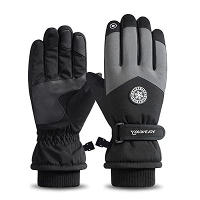 JJZS Winter Ski Snow Gloves for Men, Women, Youth | Touchscreen & Waterproof & Windproof Cold Weather Hand Warming Gloves for Skiing, Snowboarding, Cycling, Running, Winter Work
