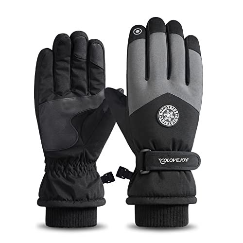 JJZS Winter Ski Snow Gloves for Men, Women, Youth | Touchscreen & Waterproof & Windproof Cold Weather Hand Warming Gloves for Skiing, Snowboarding, Cycling, Running, Winter Work