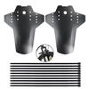 2PCS Mountain Bike Fender MTB Mud Guard, Adjustable Carbon Fiber Bicycle Mudguard Front + Rear Fender Set Compatible with 26"/27.5"/29" Waterproof Mountain Bike Mud Guards, Easy to Install view 1