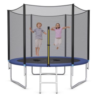 Giantex 10Ft ASTM Approved Trampoline for Adults Kids, Wear-Resistant Outdoor Large Recreational w/Enclosure, Ladder (10Ft 3 Legs)
