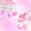 Kids Roller Skates for Girls Child Beginner Toddlers, 4 Sizes Adjustable Roller Skates with Light up Wheels for Children, patines para nias patins  roulettes Enfants Filles - Extra Small Size view 3