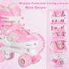 Kids Roller Skates for Girls Child Beginner Toddlers, 4 Sizes Adjustable Roller Skates with Light up Wheels for Children, patines para nias patins  roulettes Enfants Filles - Extra Small Size view 4