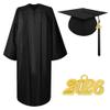 Herrenbek Matte Graduation Cap and Gown 2026 Tassel Adults Set for High School and Bachelor-Black-51FF Size view 1