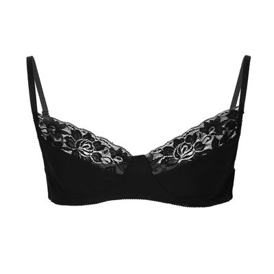 Sywiyi Mens Underwear Sissy Lace Unlined Shelf Bra Tops Adjustable Shoulder Straps Bralette Black X-Large