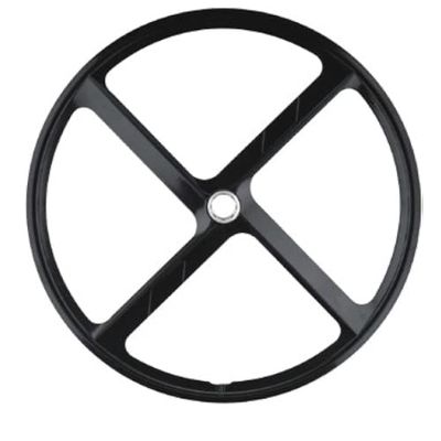 700C 4spoke Fixed Gear Bike Wheels, lightest and Strongest Magnesium Alloy Material Mountain Bike Rims Magnesium Alloy Material(one Wheel Front Black Color)