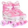 Kids Roller Skates for Girls Child Beginner Toddlers, 4 Sizes Adjustable Roller Skates with Light up Wheels for Toddlers Children, patines para nias patins  roulettes Enfants Filles - Small Size view 1