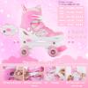 Kids Roller Skates for Girls Child Beginner Toddlers, 4 Sizes Adjustable Roller Skates with Light up Wheels for Toddlers Children, patines para nias patins  roulettes Enfants Filles - Small Size view 2