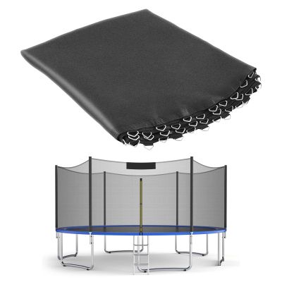 Giantex Replacement Trampoline Mat, High-Elastic PP Weather-Resistant Mat Fits 8 10 12 14 16ft Round Frame, Spring Not Included (15Ft w/ 96 V-Hooks 5.5'' Spring)
