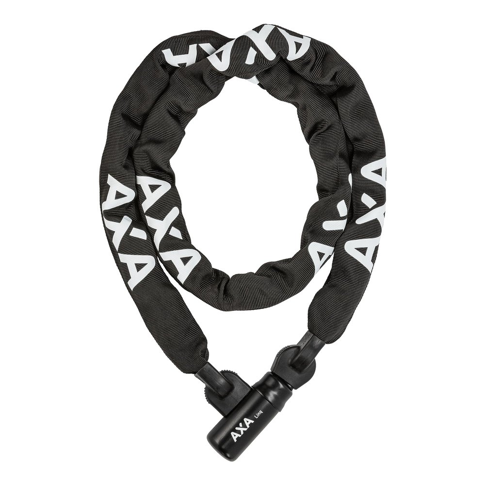 AXA Linq 180 - Bicycle Lock - Chain Lock - High Security - Security Level 14 - Extra Long: 180 cm - Steel Links 9.5 mm - Black Polyester Cover