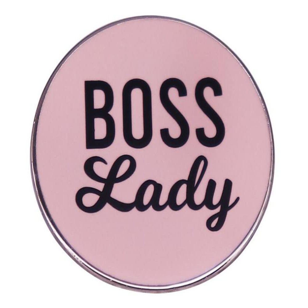Boss Lady Brooch Attitude Quote Pin Feminist Badge Backpack Bag Fashion Accessories Gift for Women Lapel Pin for Shirt Hat Jacket (a)