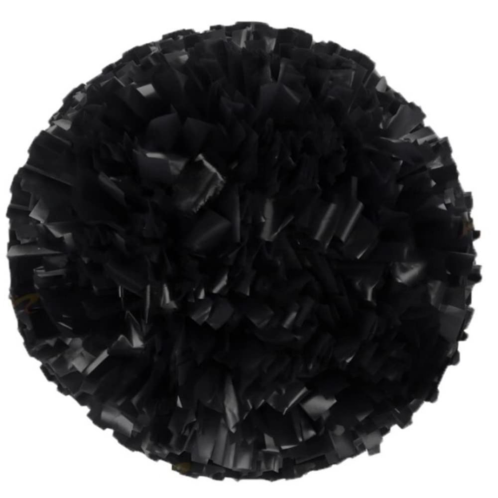2 Packs Cheerleading Pom Poms Metallic Foil Cheering Squad Poms with Plastic Baton Handle,Cheer Poms Cheerleader Poms Pompoms for Cheer Dance Sport Kids Adults Team Spirit Cheering (Black)