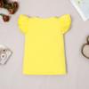 Magic Park 12M-14Y Baby Girl Blouse Toddler Short Long Ruffle T-Shirts Kids Girl Solid Color Tee Casual Tops for Girls (0033G_Yellow, 2-3 Years) view 3