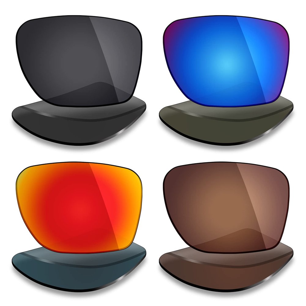 Mryok 4 Pair Polarized Replacement Lenses for Oakley Sylas OO9448 Sunglass - Stealth Black/Fire Red/Ice Blue/Bronze Brown