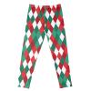Alvivi Girls Christmas Stretchy Leggings Reindeer Print Ankle Length Tights Seamless Pants Pantyhose Red&Green 5-6 Years view 1