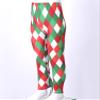 Alvivi Girls Christmas Stretchy Leggings Reindeer Print Ankle Length Tights Seamless Pants Pantyhose Red&Green 5-6 Years view 3