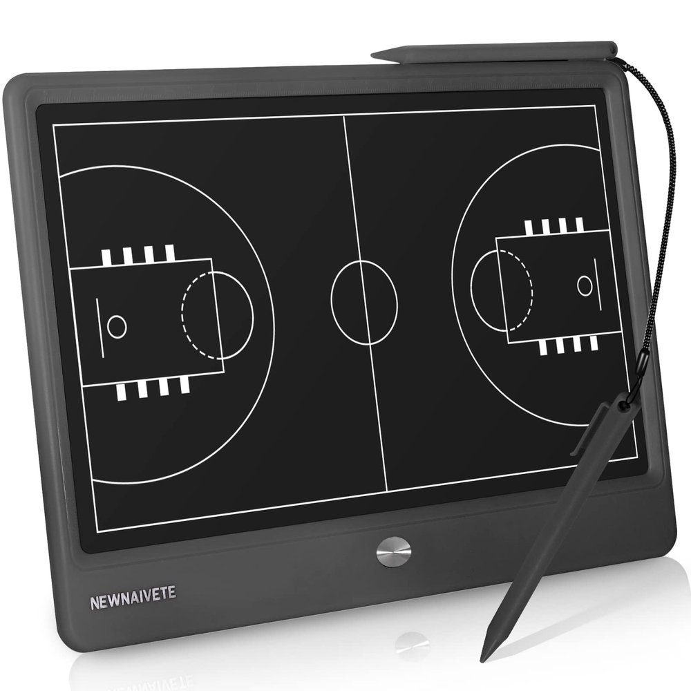 Newnaivete Basketball Coaching Board, 12.8 Electronic Basketball Tactical Marker Board with Stylus Pen, Lightweight Portable Digital Coach Board for Basketball Coach and Game Plan