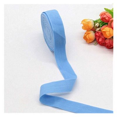 HANRUO 20mm Rubber Band Fold Over Elastic Band 2cm for Underwear Pants Bra Rubber Clothes Adjustable Soft Waistband Elastic 5m (Color : Light Blue, Size : 2cm)
