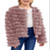 Inorin Girls Open Front Cardigan Faux Fur Coat Warm Fuzzy Trendy Winter Vintage Parka Shaggy Party Outerwear Jackets Tops view 1