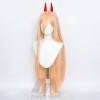 maysuwell Power Cosplay Wigs for Anime Long Orange Wig with Horns for Halloween Costume Party Adult Hair Wig view 4