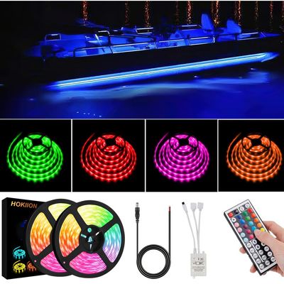 LED Boat Strip Lights, 12v 40FT Multi-Color Marine Pontoon Led Lights, Waterproof Boat Interior Light, Boats Deck Gunnel Hull Trailer Courtesy Light Strip, Night Fishing Lighting for Bass Jon Yacht