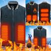 Warm Carbon Fiber Heating Vest Unisex Smart Electric Heated Vest Heated Bomber Jacket Lightweight Thermal Waistcoat view 3
