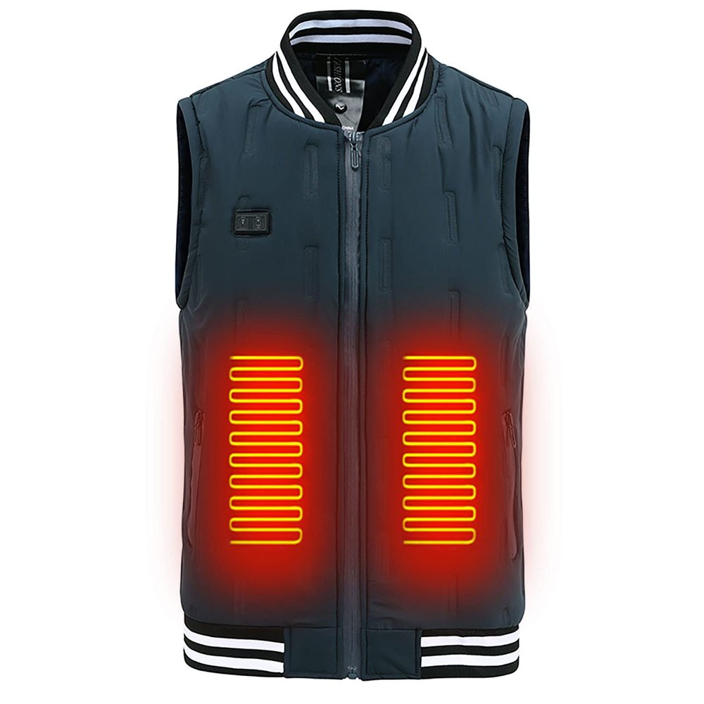 Warm Carbon Fiber Heating Vest Unisex Smart Electric Heated Vest Heated Bomber Jacket Lightweight Thermal Waistcoat