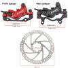 JFOYH zoom HB876 4-Piston Pre-Bled Hydraulic Disc Brake Set for Mountain Bike, Bike Disc Brake Kit with 160mm Rotors, Front and Rear Levers(PM Adapter Included) - Left-Front&Right-Rear view 4