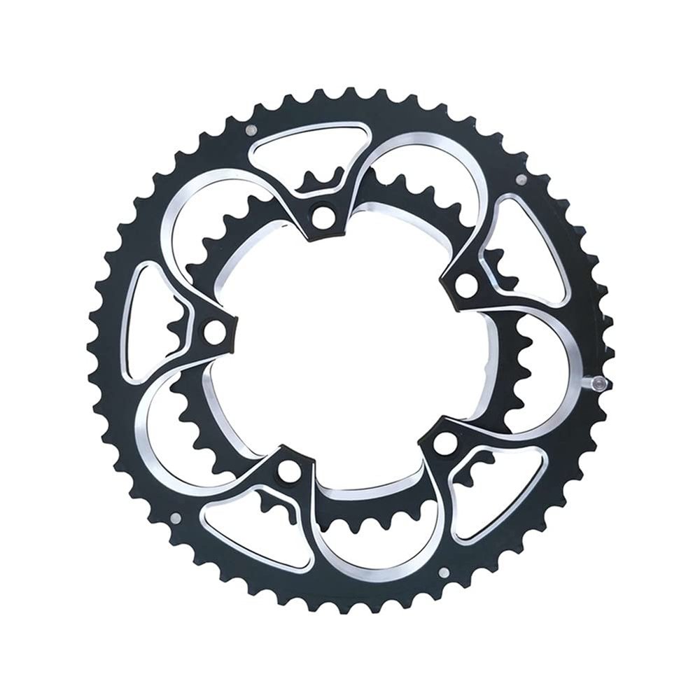 MYEEI 110 BCD Road Bicycle Chain Wheel BCD 110 52T 36T Sprocket Folding Bike Crown Chainwheel MTB Chainring Aluminium Double Speed (Color : 52/36T Black)
