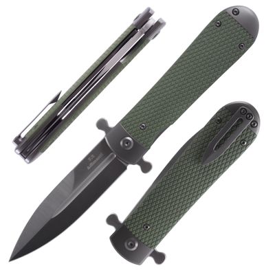 Ganzo Firebird Adimanti Samson-GR Folding Pocket Knife Razor Sharp D2 Steel Blade Ergonomic G10 Anti-Slip Handle with Clip Hunting Fishing Camping Gear Outdoor Flipper EDC Pocket Knife (Green)
