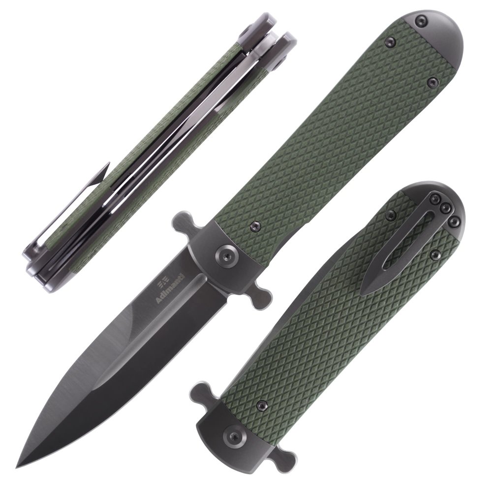 Ganzo Firebird Adimanti Samson-GR Folding Pocket Knife Razor Sharp D2 Steel Blade Ergonomic G10 Anti-Slip Handle with Clip Hunting Fishing Camping Gear Outdoor Flipper EDC Pocket Knife (Green)
