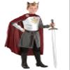 Kid's Knight Costume, Royal Lionheart Knight Outfit, Boys King Costume with Cape and Crown Medium view 2