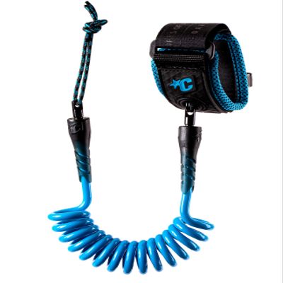 Creatures of Leisure Reliance Bicep M, Leash with Plug, 1.2m Leash Length, 1 7/8 inches Cuff Width, 9/32 inches Cord Thickness, Cyan Speckle Black