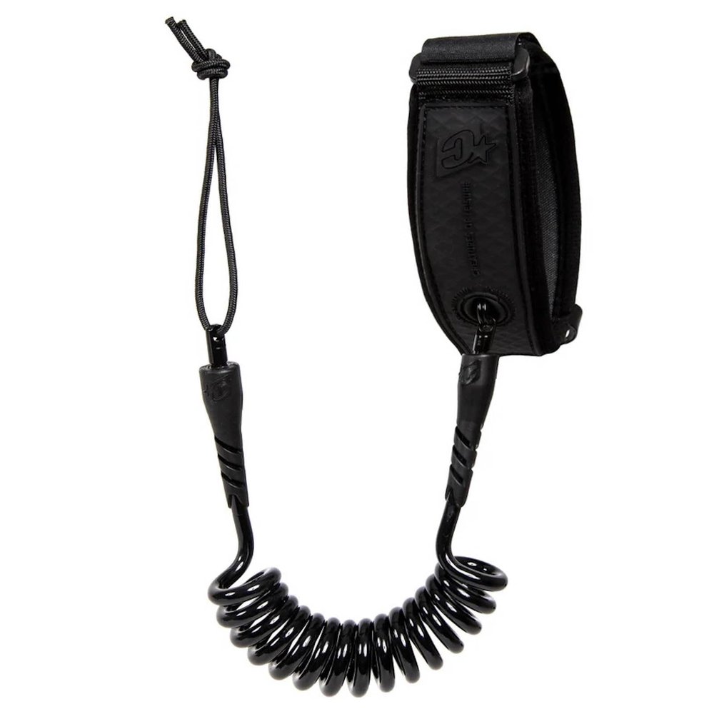 Creatures of Leisure Reliance Bicep S, Leash with Plug, 1.2m Leash Length, 1 7/8 inches Cuff Width, 9/32 inches Cord Thickness, Black Black