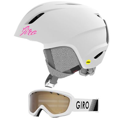 Giro Launch MIPS CP Youth Snow Ski Helmet w/Matching Goggles Matte White w/White Zoom XS (48.5-52cm)