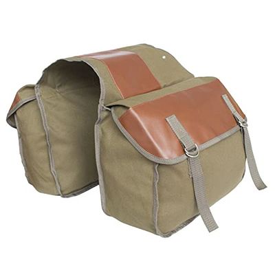 Waterproof Heavy Duty Electric Bike Ebike Bicycle Rear Rack Saddle Bags (Color: Beige)