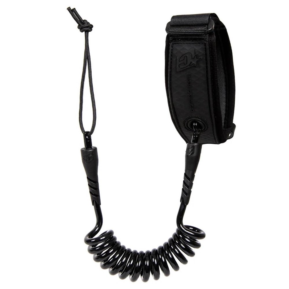 Creatures of Leisure Reliance Bicep L, Leash with Plug, 1.2m Leash Length, 1 7/8 inches Cuff Width, 9/32 inches Cord Thickness, Black Black