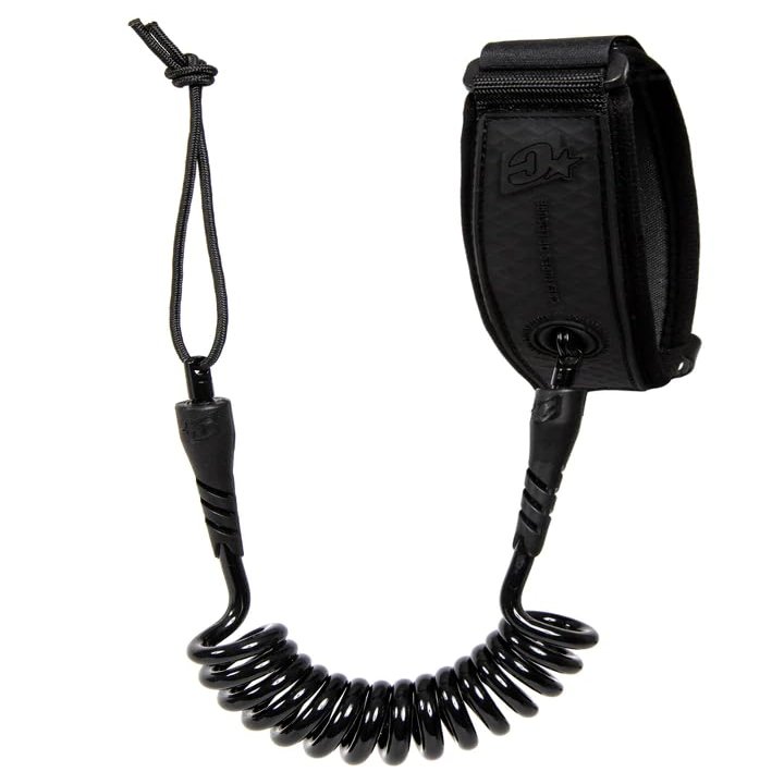 Creatures of Leisure Reliance Bicep, Surf Leash with Plug, Durable Construction, 1.2m Leash Length, 9/32 inches Cord Thickness, Black Black, XL