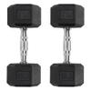 Iron Crush Hex Dumbbells - Heavy Duty PVC Coated Weights, Chrome-Plated Knurled Handles - Workout, Exercise, Lifting, Body Building Home Gym Training Gear - 3 Lb to 50Lb Options - Sold in Pairs view 1