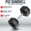 Iron Crush Hex Dumbbells - Heavy Duty PVC Coated Weights, Chrome-Plated Knurled Handles - Workout, Exercise, Lifting, Body Building Home Gym Training Gear - 3 Lb to 50Lb Options - Sold in Pairs view 2
