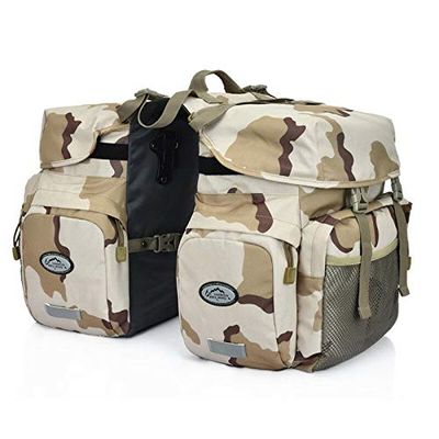Waterproof Heavy Duty Electric Bike Ebike Bicycle Rear Rack Saddle Bags (Color: Camouflage)